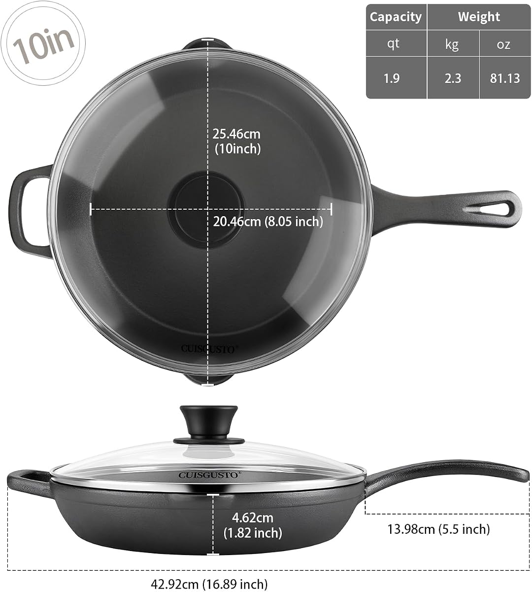 Copper Clad Cast Iron Skillet - Seasoned - 10-Inch view 3