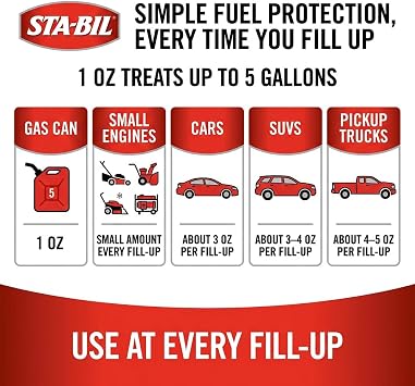 STA-BIL In-Season Protection Fuel System Treatment, 4 oz (8 Pack) Small Engine Fuel System Cleaner, Removes Water & Deposits, Improves Performance, Prevents Corrosion & Ethanol Damage
