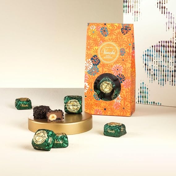 Venchi - Murrine Gift Box with Chocoviar Gianduja and Dark Chocolate, 10.48 oz, With Whole Piedmont Hazelnuts, Gluten-Free, No Artificial Colors or Preservatives, Gift Idea