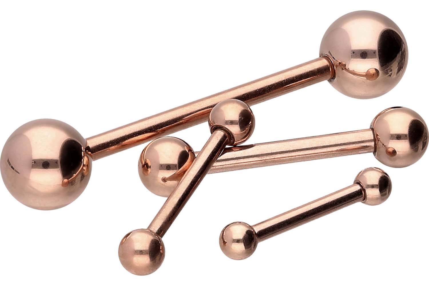 Piercingline Piercing in titanio, 2 sfere per lingua, petto, orecchio o zone intime, diverse misure e colori a scelta