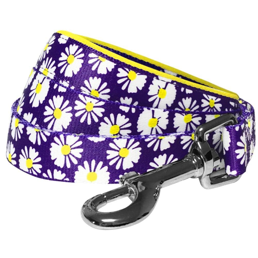 Laisse pour chien qui tire poignée rembourrée confortable Blueberry Pet motif pâquerettes M