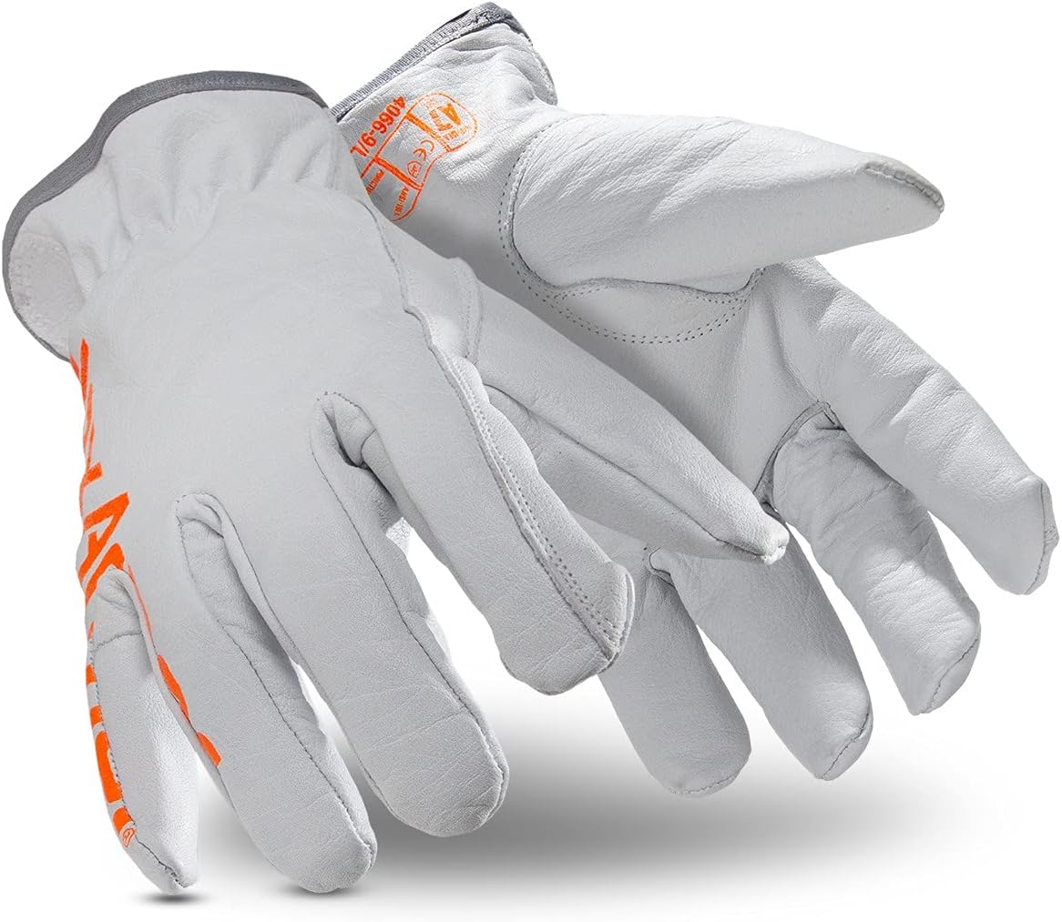 HexArmor | Traditional Style | Leather | Cut And Heat Resistant | Work Gloves | Chrome SLT ® Series 4066