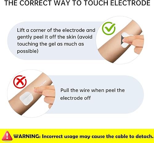Miniatura 5 de 20 almohadillas de repuesto para unidades TENS, almohadillas de electrodo autoadhesivas de 2 x 2 pulgadas, parches reutilizables compatibles con