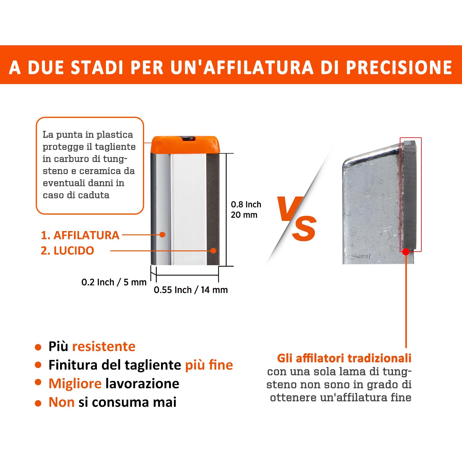 SHARPAL 129N Affilatrice per attrezzi da giardino, affilatrice per coltelli, forbici, asce, machete, lame di tosaerba (regolazione rapida del tagliente/rimozione delle bave)