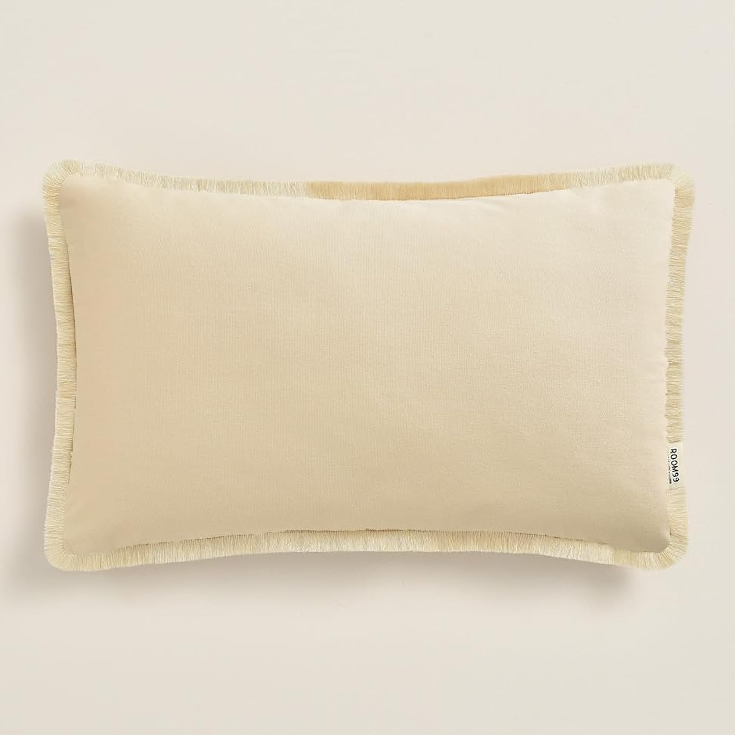 ROOM99 Boca Chica Decorative Cushion Cover Throw Cushion Cover Aesthetic Modern Bedroom Living Room Boho Cotton Beige 30 x 50 cm