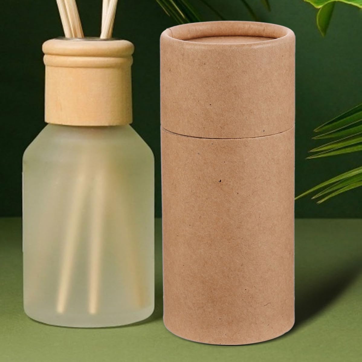 Scatole Regalo Cilindriche in Carta Kraft per Oli Essenziali e Tè 8 Pezzi Confezione Pratica e Ecologica per Conservazione e Imballaggio