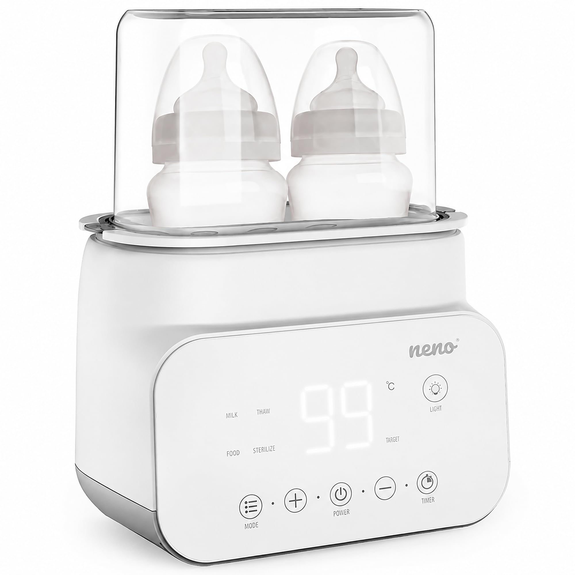 Neno VITA, Chauffe-Biberon Bébé et Stérilisateur pour Biberons, Chauffe Lait Bébé 5-en-1: Stérilisation, Chauffage du Lait et des Repas, Décongélation, Maintien au Chaud, 4 Modes de Fonctionnement