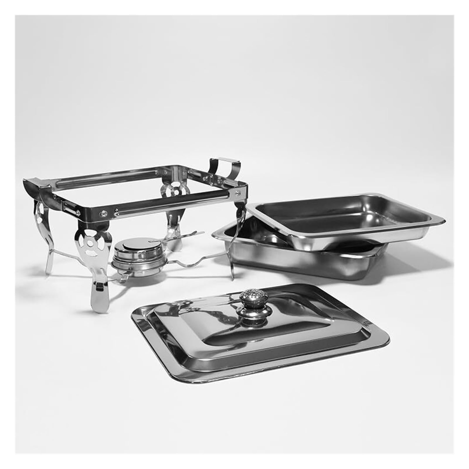 Calentadores de acero inoxidable for juego de buffet estufa buffet | Los calentadores de alimentos pulieron la caja fuerte completa compacta superficial del calentador del buffet de la comida