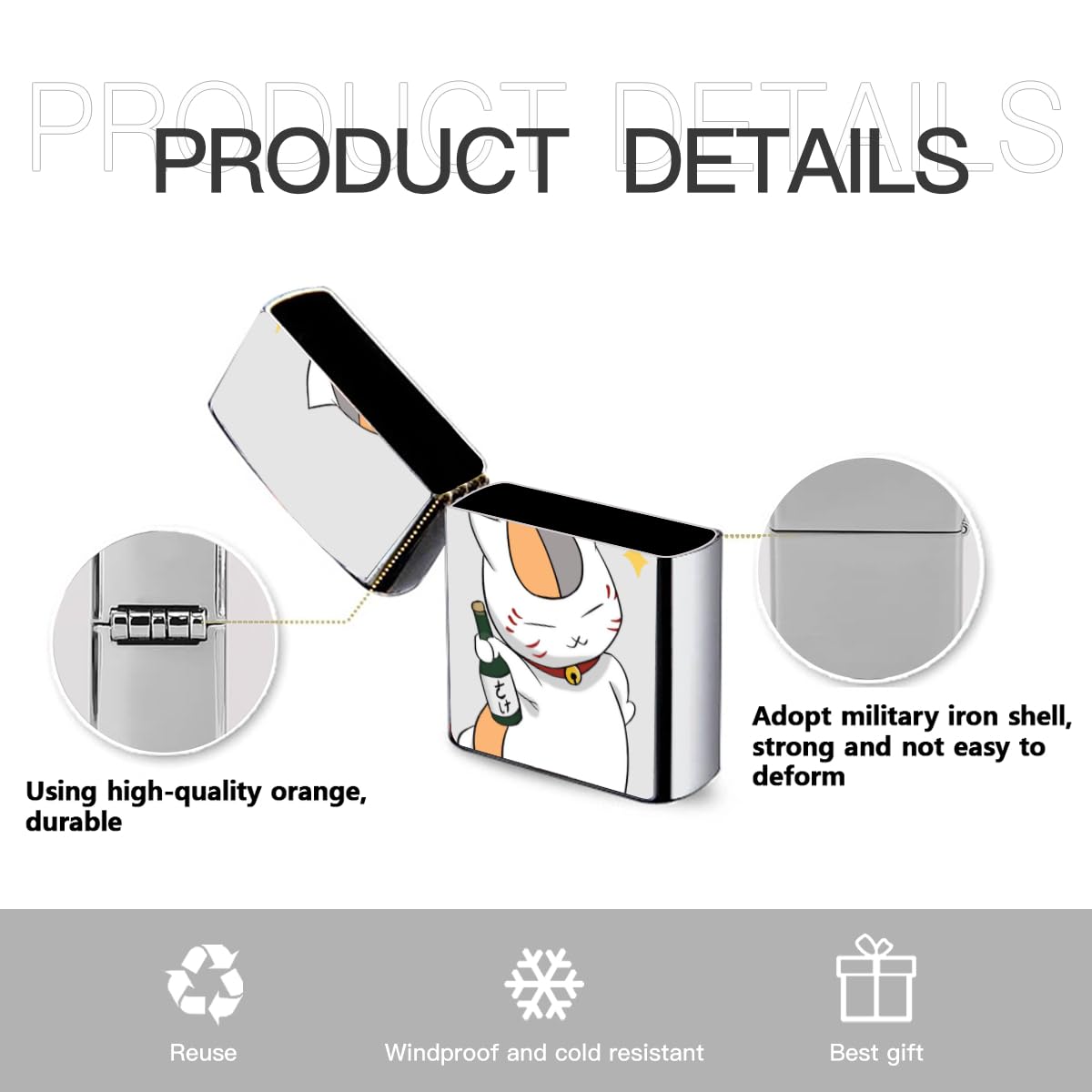 Amazon.co.jp: 夏目友人帳 ニャンコ先生 ジッポライターケース 両面