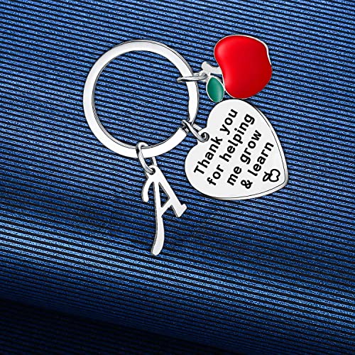 MADHAHEFU Teacher Appreciation Gifts Best Teacher Gifts Teacher's Day Gifts Thank You Gift For Teachers Initial Keychain - Image 4