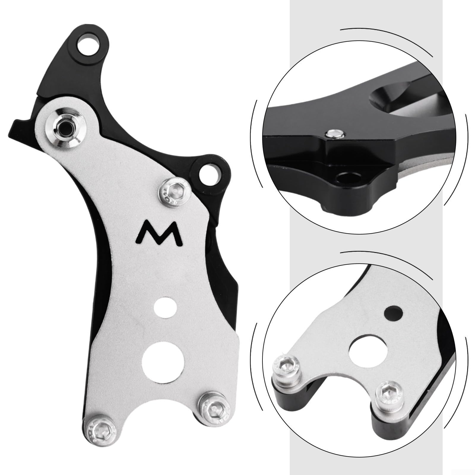 Kit de conversion d'adaptateur de frein à disque de vélo de route en alliage d'aluminium V Brake à monter pour cadre arrière triangulaire Noir Rouge Or Argent (Noir)