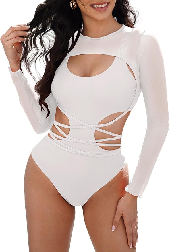 Traje De Baño Manga Larga Mujer Traje De Baño De Manga Larga De