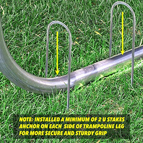 N1Fit Trampoline Anchors - Trampoline Accessories Stakes Trampoline Stakes Anchors High Wind 12in U Anchors U Steaks Trampoline Stakes Anchors Trampoline Anchor Trampoline