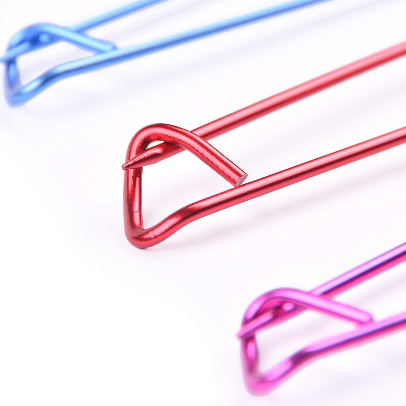 18 PCS Knitting Stitch Holders - Yarn Stitch Holder Set for Knitting Notions/Crochet Needle Aluminum Stitch Holders Safety Pins, 6 Sizes, Assorted Colors