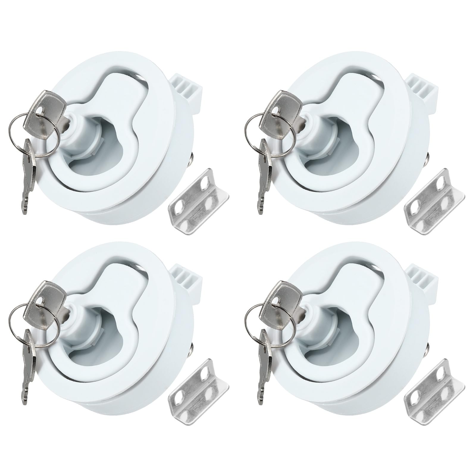 Loquet de trappe de bateau blanc encastré pour réparer les fermetures cassées lot de 4