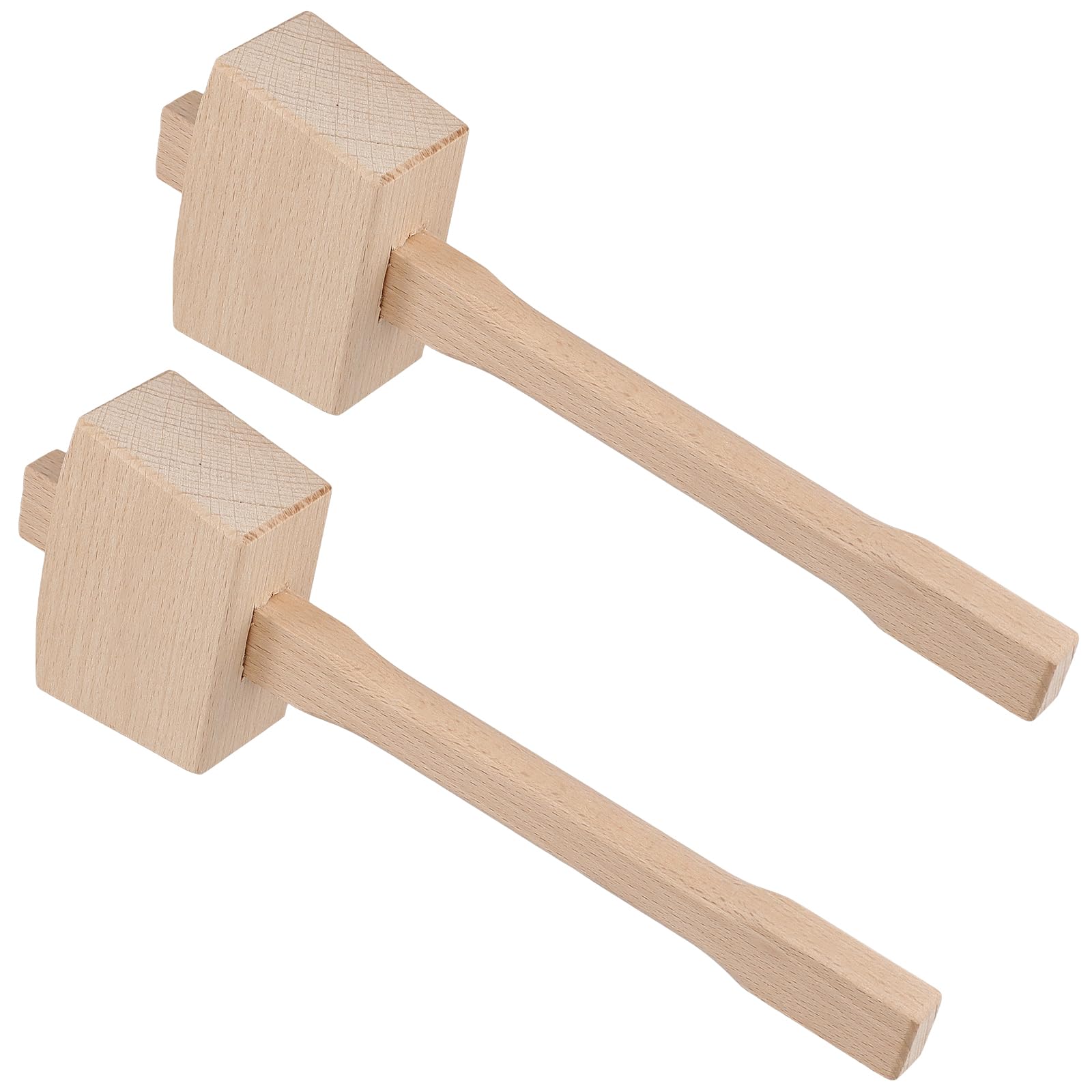 ZEONHEI 2 PCS Beech Wood Mallet, Multipurpose Woodworking Wooden Hammer for Carved Chisels, DIY Projects,Woodworking Tool