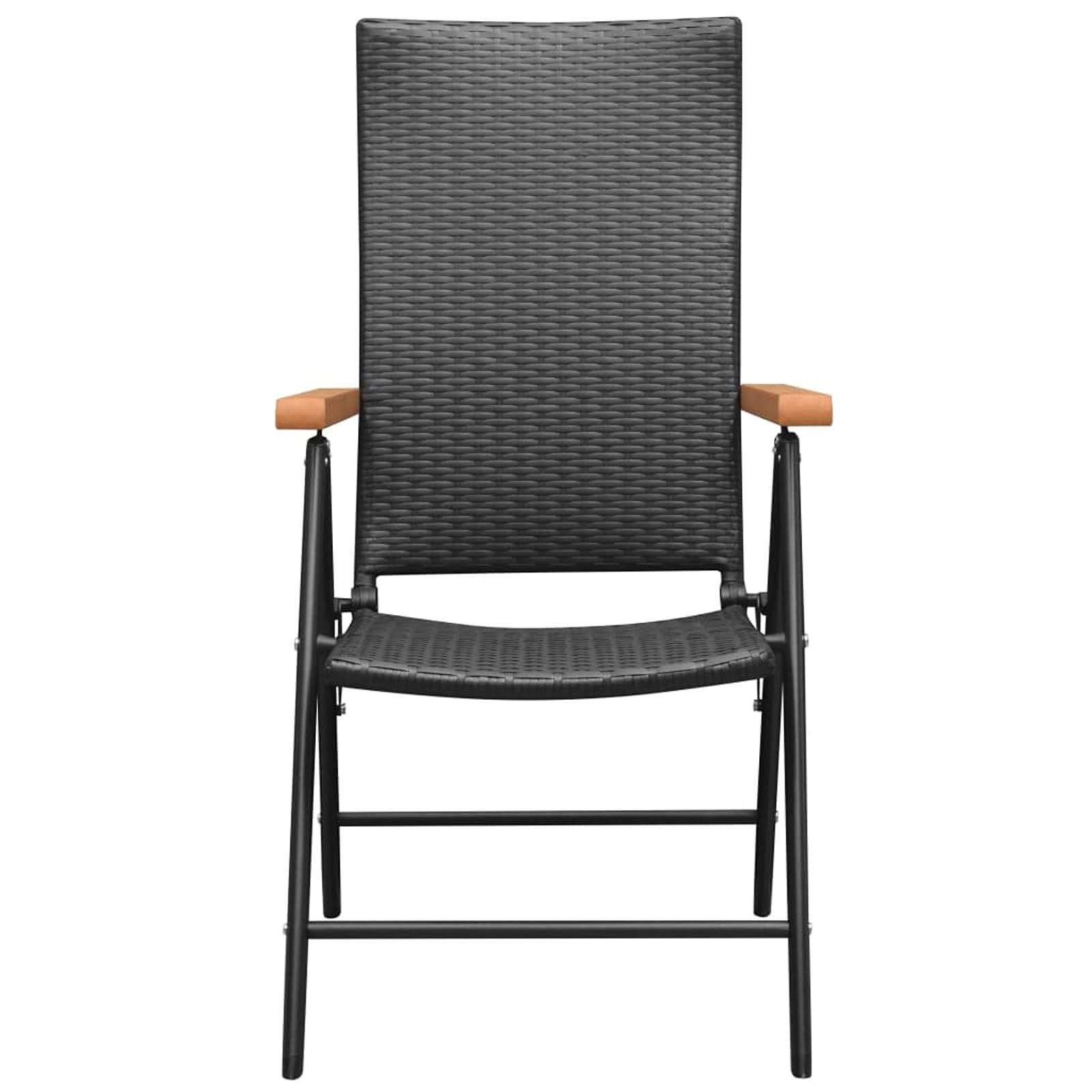 Homgoday Sedie da Giardino Impilabili 2 pz in Polyrattan Nere, Sedie da Esterno, Sedie da Pranzo per Giardino, Arredo Seggiole Giardino Arredi da Esterni per Giardino,Esterno,Patio