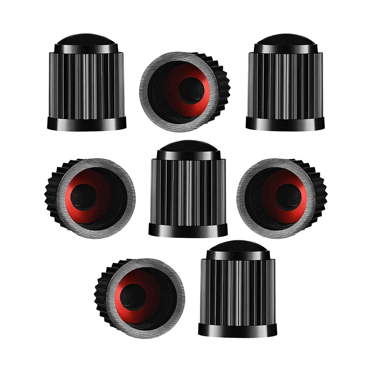 Khazna Plastic Tyre Valve Caps for Schrader Valve, Universal Size Tyre Stem Dust Caps, Wheel Caps For Bicycle, Motorbike, Cars, SUVs and Trucks