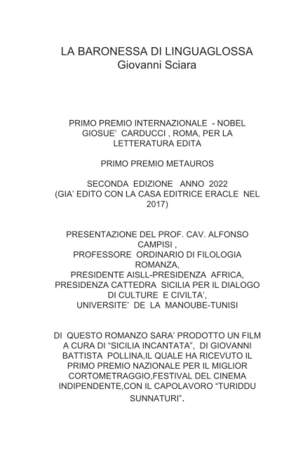 LA BARONESSA DI LINGUAGLOSSA (Italian Edition)