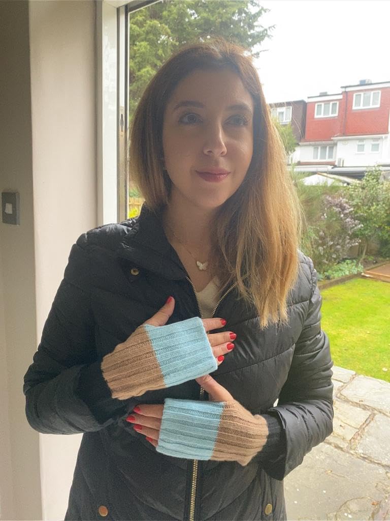 The Cashmere Choice Ladies Fingerless Mittens | Gala | Lomond Lambswool (Orange)