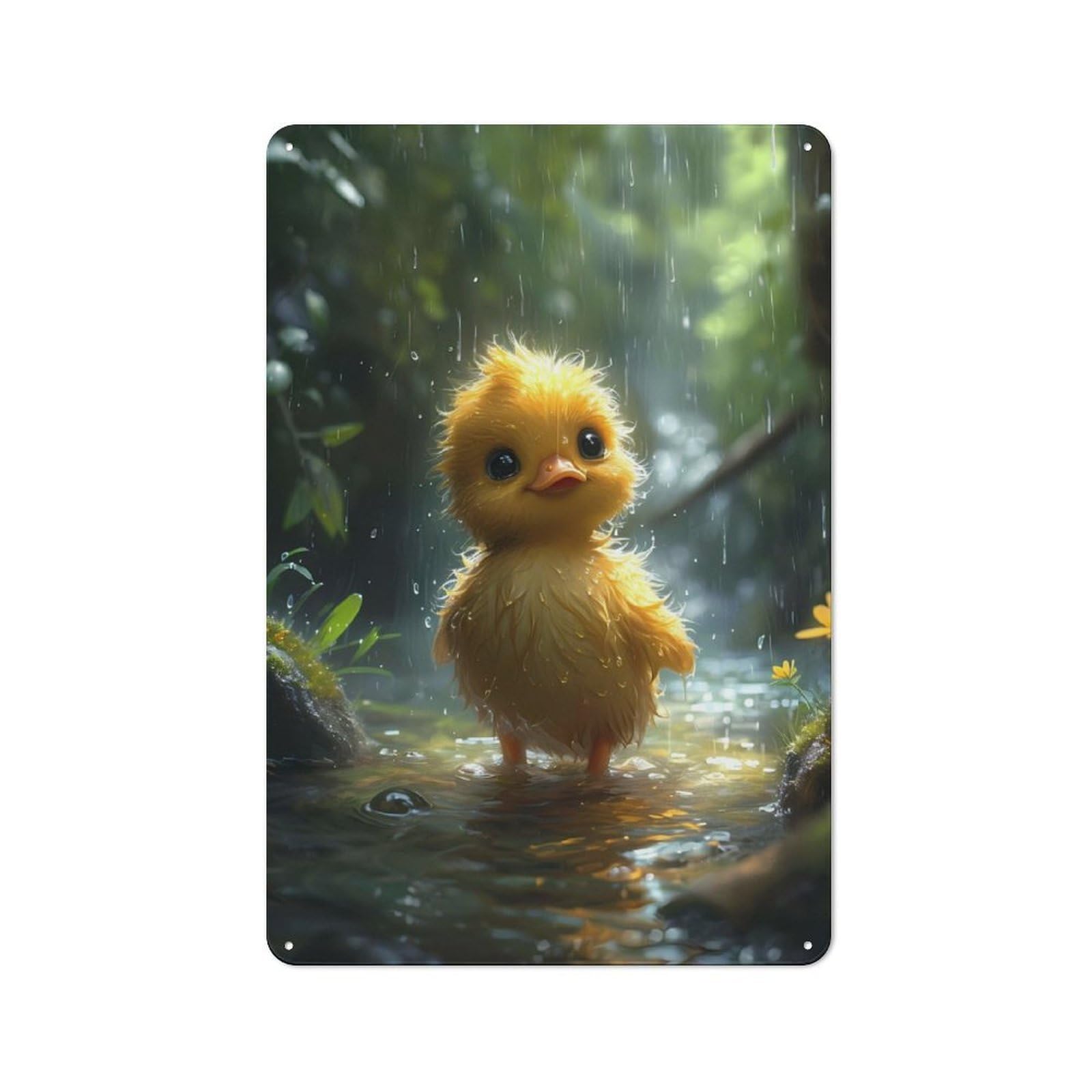 Junmoney Cartoon Duckling Tin Wall Plaque 30X20cm With For Man Cave Or Games Room, For Updating Man Cave And Games Room After Moving