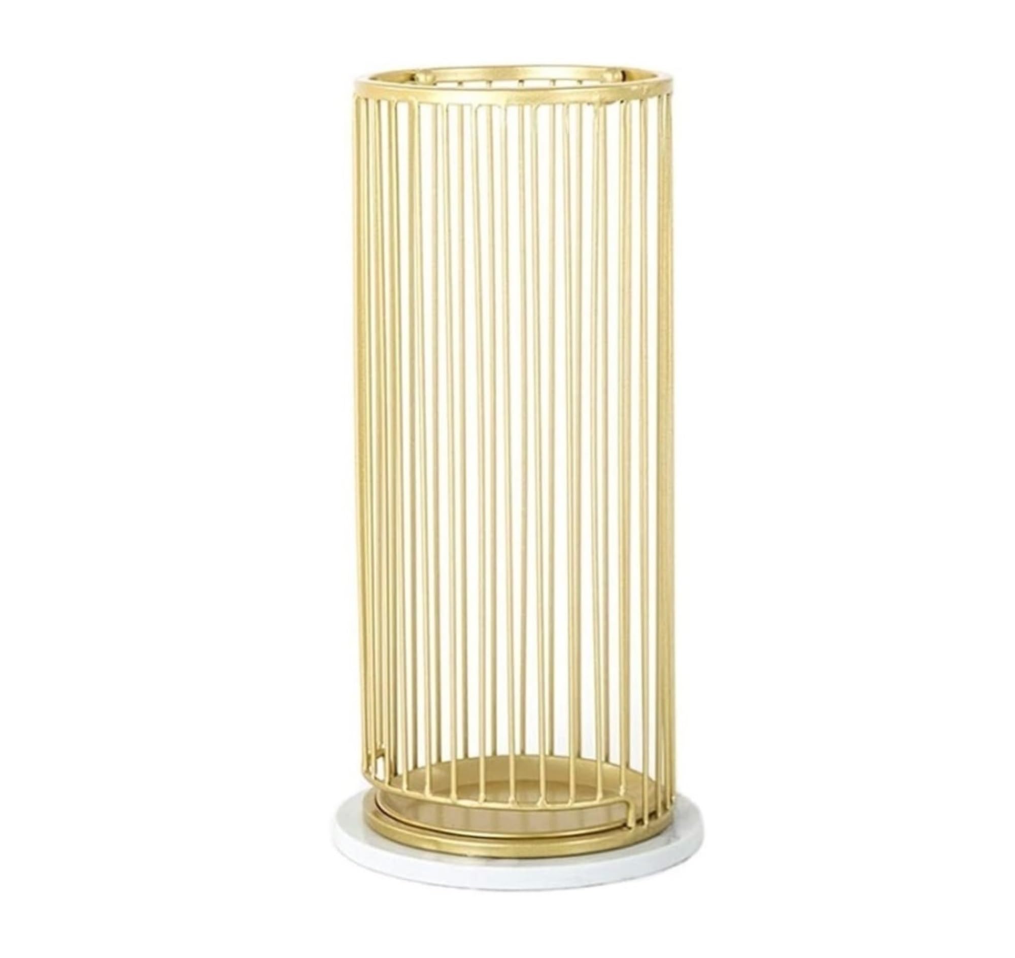BHFPFZA Nordic Iron Umbrella Stand with Marble Base Stylish for Office Home Doorway or Porch Gold Finish