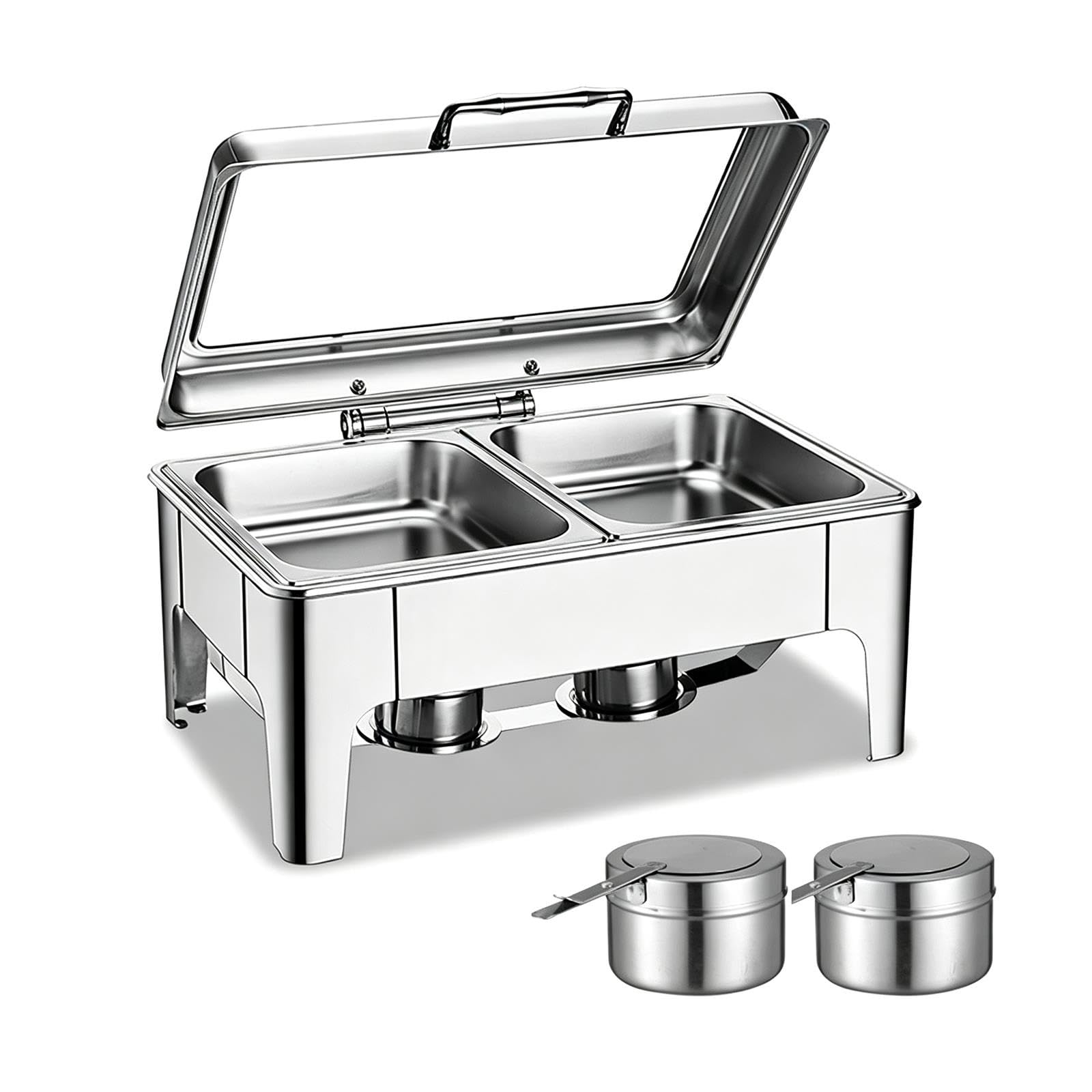 Scaldavivande per Buffet in Acciaio Inox con Coperchio Visibile Buffet