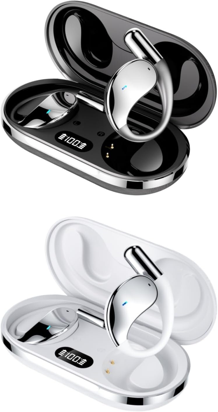 AI Translation Earbuds Pair (Black & White) – Real Time 3-in-1 Translating Earbuds, Language Learning & Travel Kit