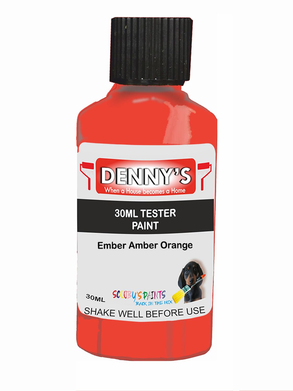 SCOOBYS PAINTS BACK IN THE MIX Chalk Emulsion Matt Paint, Water-Based, No Primer Required, For Walls and Furniture Orange, (Ember Amber Orange, 30ml Colour Tester)