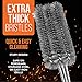 ERNITERTY BININBOX Grill Cleaning Brush - Stainless Steel BBQ Cleaner Brush & Scraper, Sturdy Woven Wire Bristles & Nonslip Handle, Weber Gas/Charcoal Grill Cleaning Tool, Black