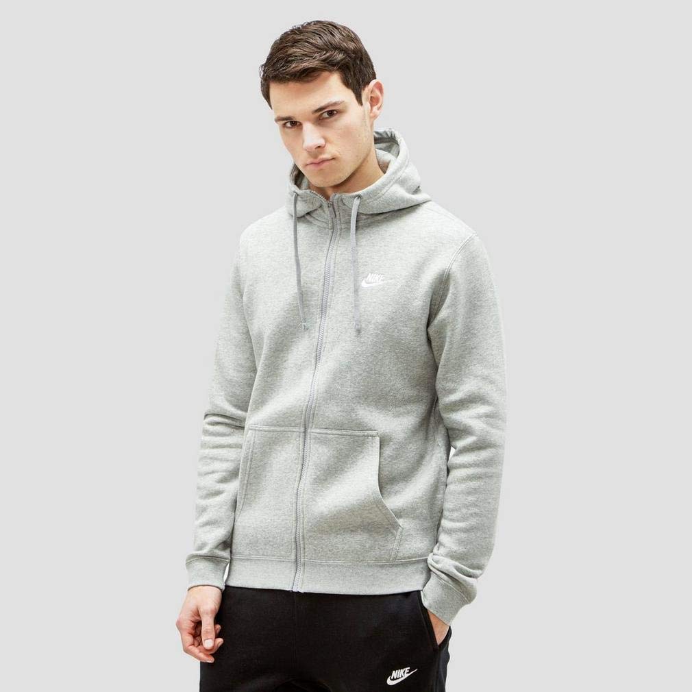 Nike Men's Sportswear Full Zip Club Hoodie, Dark Grey