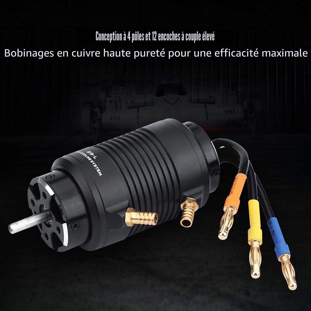 Dilwe Moteur sans capteur RC, Moteur 3800KV avec Gaine de Refroidissement par Eau de 29 L pour Accessoire de pièce RC de Bateau RC 600-800mm (Noir)