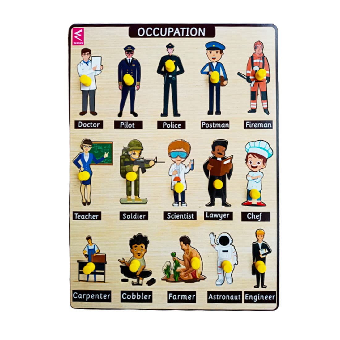 WISSEN Occupations Puzzle for Kids Learning | peg Board Puzzle 12 * 9 inch for Kids Toddlers Age 2-5 Years Self-Correcting Wooden Cards Matching Games (B09XXRM3NG) Amazon Price History, Amazon Price Tracker