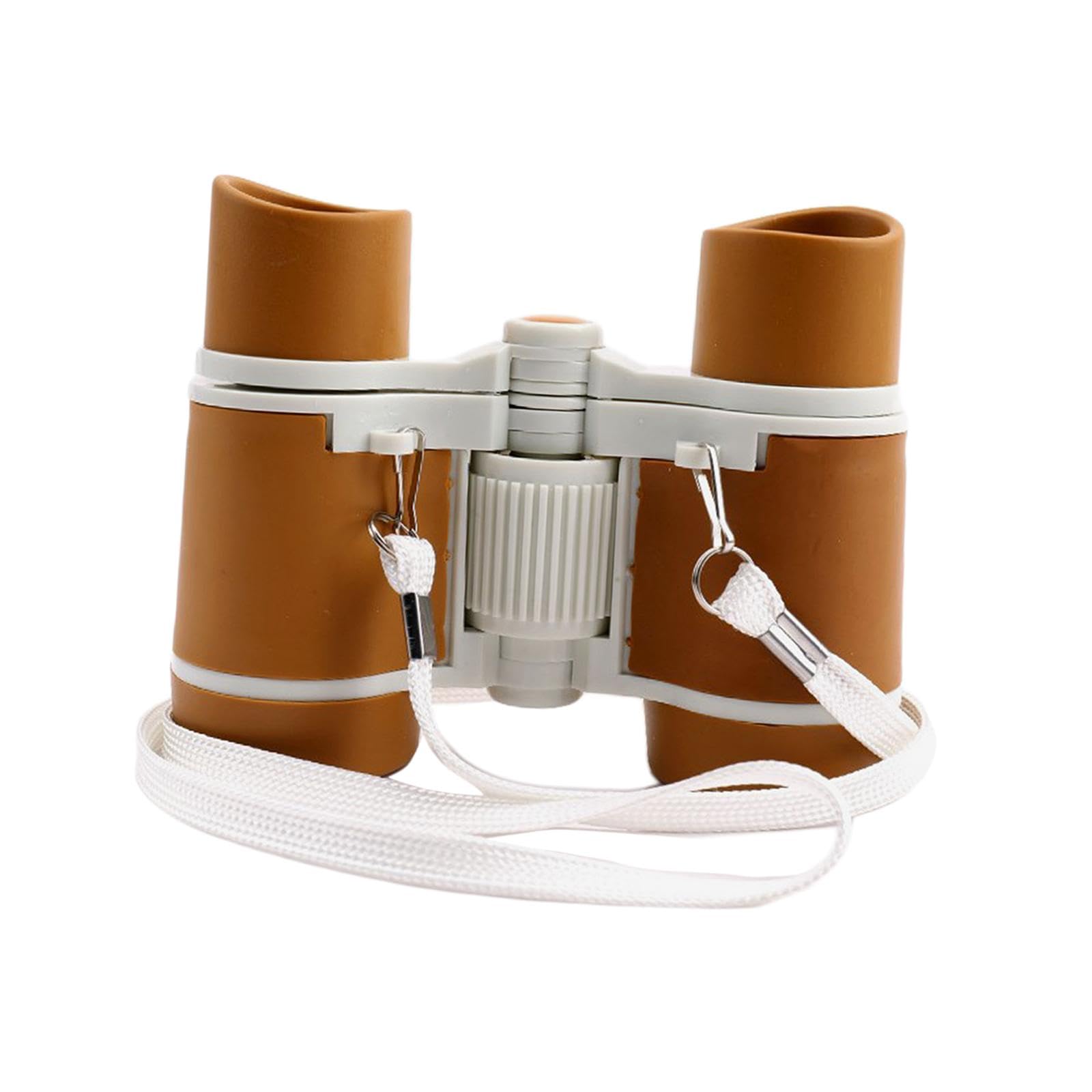 Jumelles Jouet Enfant Avec Loupe - Grossissement 4x - Anti-Choc Beige - Idéal Observation Oiseaux, Nature, Cadeau Anniversaire