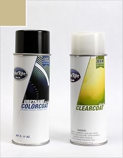 Aerosol for Kia Spectra Automotive Touch-up Paint - Gold Beige Metallic Clearcoat 4Y - Color+Clearcoat Package