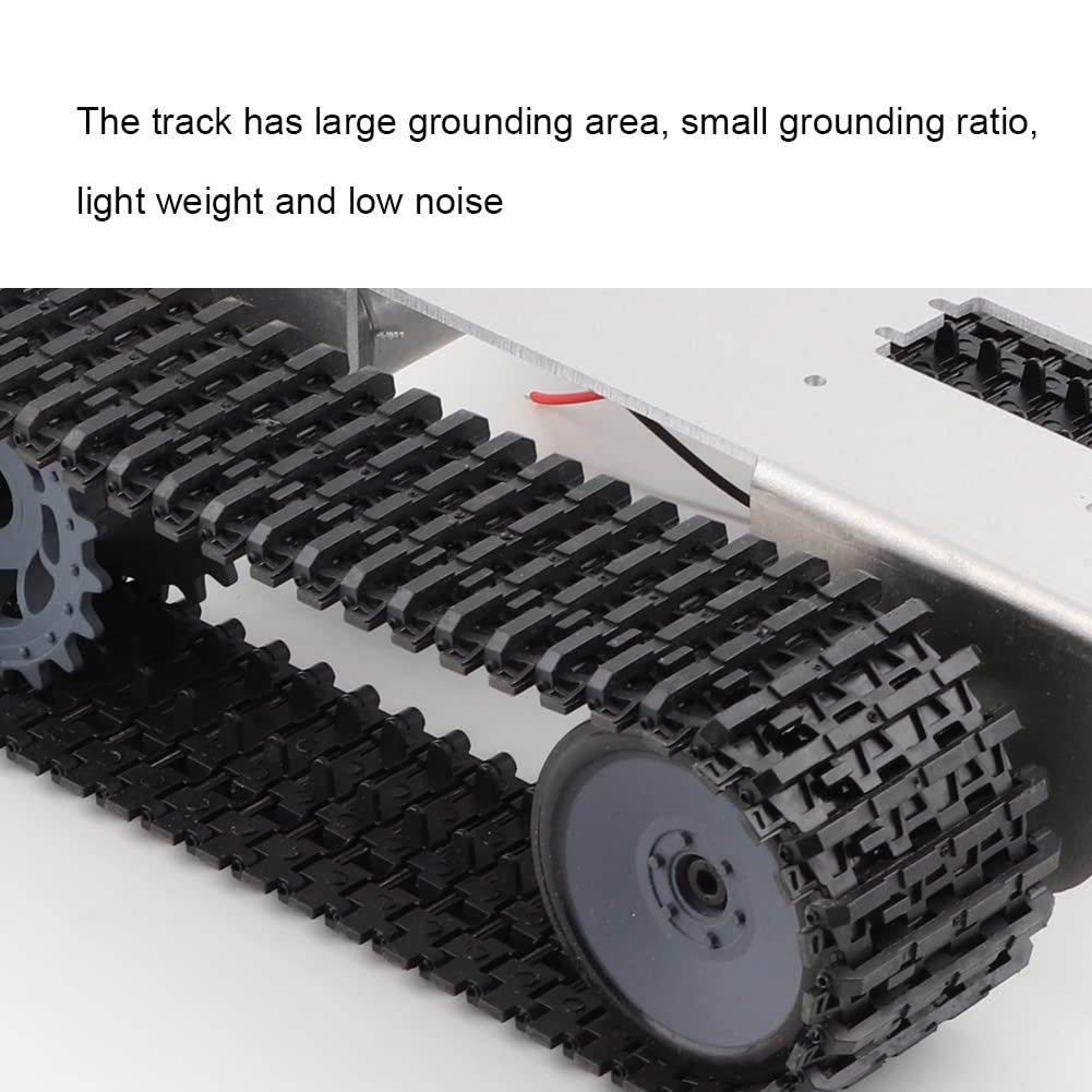 Chasis de tanque MEEVINWH para proyectos de robots, chasis de plástico de alta calidad, marco de aleación de aluminio, motor de doble acción, orugas de gran superficie (versión no