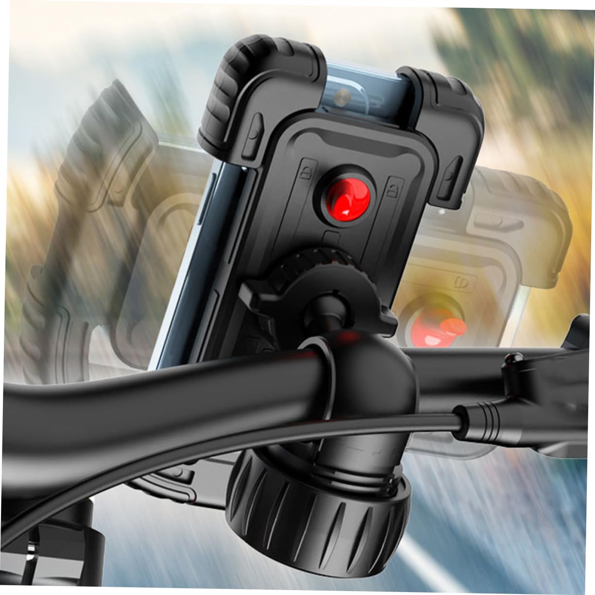 HOMSFOU 3pièces Support Téléphone De Vélo Antichoc Et Antidérapant Support De Guidon pour Smartphone Navigation Pratique Et Sécurisée Compatible avec Guidons pour Cyclisme Et