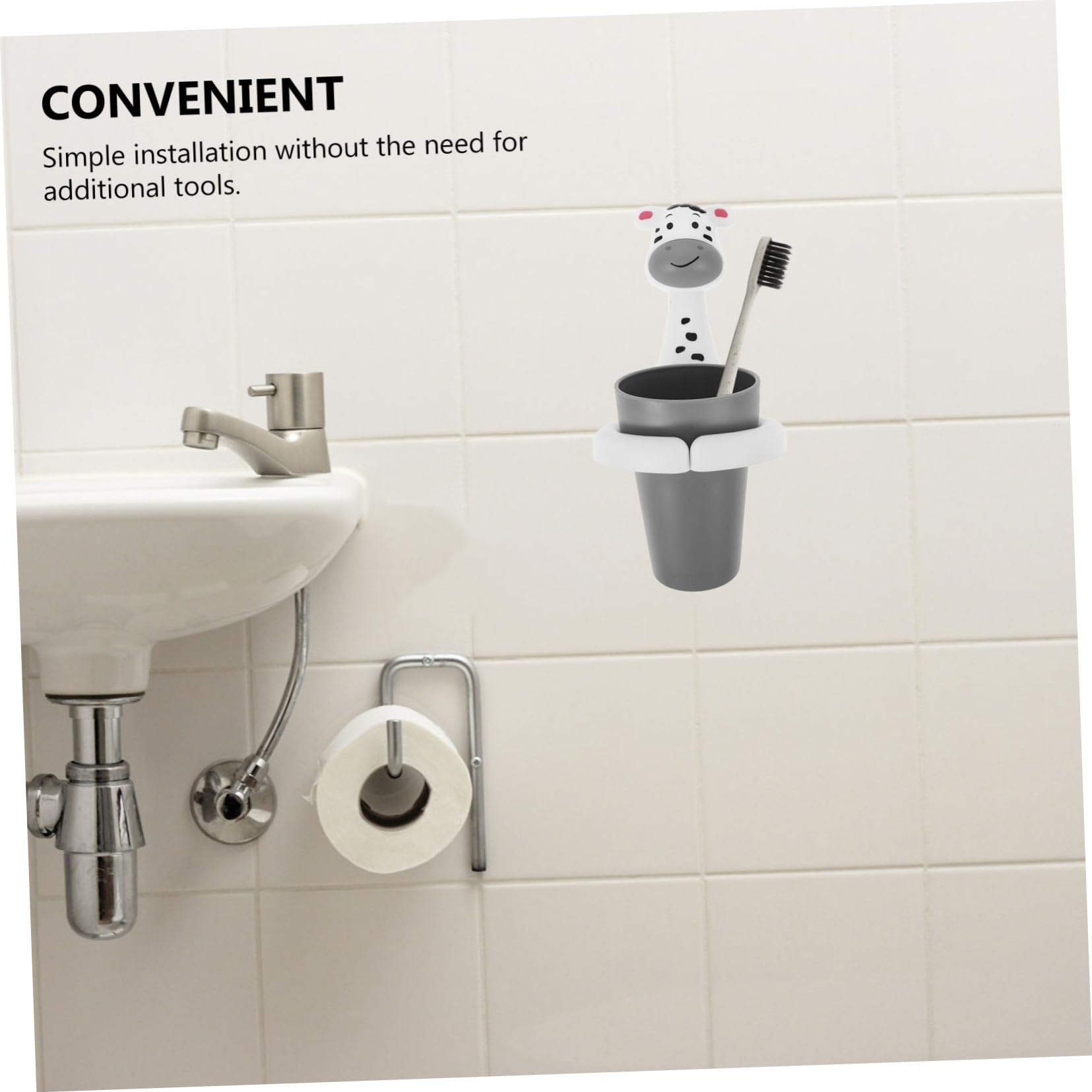 SHINEOFI 5 Pezzi Porta Spazzolino da Muro per Spazzolini Elettrici e Bicchiere Organizer Elegante per Bagno Facile da Installare Design Pratico e Ufficio