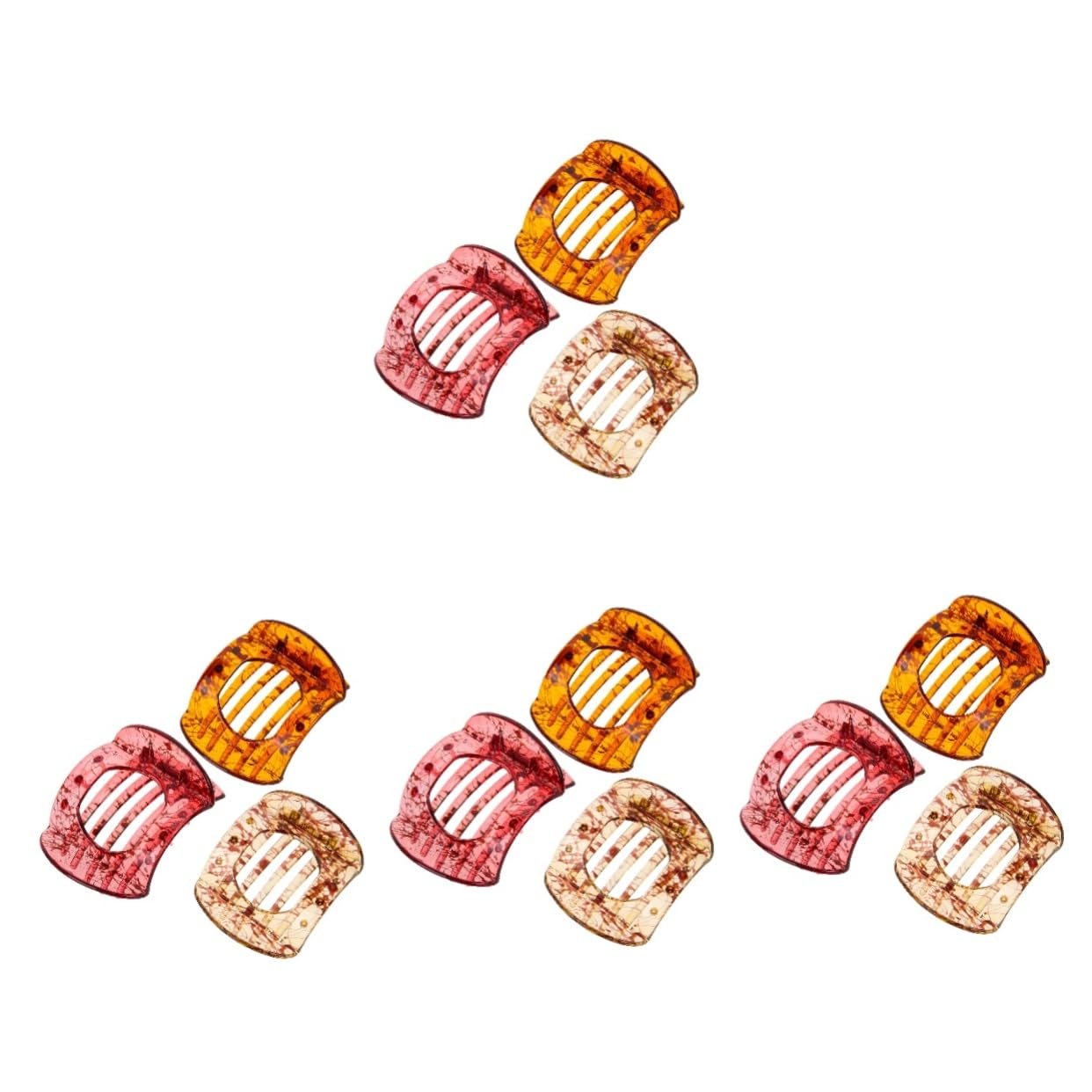 4 Sets Praktische Clips Für Frauen Dekorative Haarspangen Innenzähne Zum Stylen 3 Stück * 4
