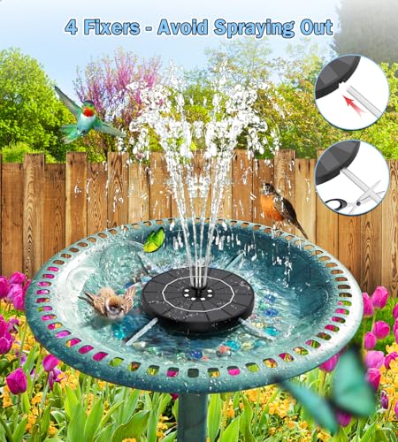 Miniatura 7 de Szmp Fuente Solar - 3.5w 2026 Nuevo Bomba Solar Para Estanque Exterior Solares Para Jardin, 2200mah Baterías Con 8 Leds Colorido Y 8 Boquillas, Para Estanque De Jardín Fuente, Baño Para Pájaros