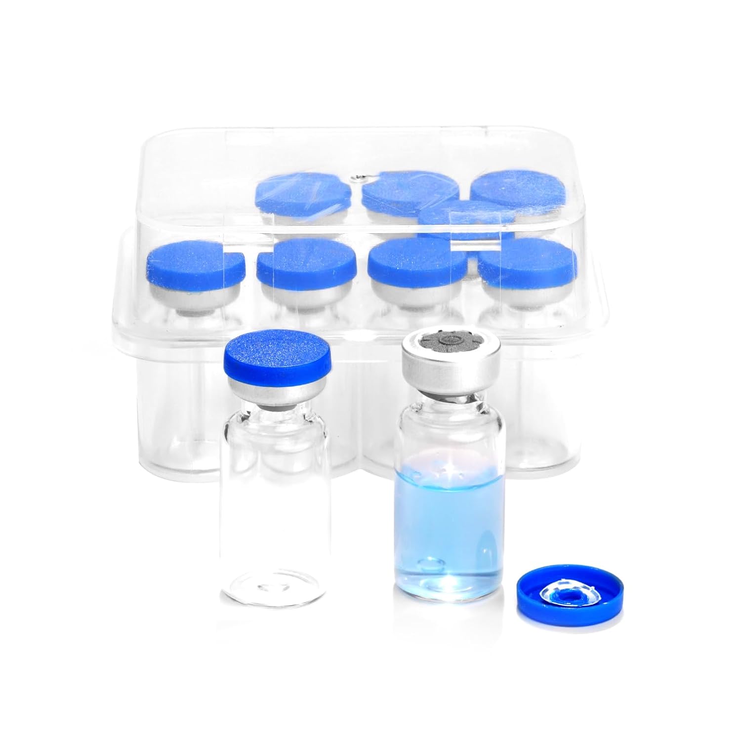 3ml Sealed Vials with Self Healing Injection Port and Plastic-Aluminum Flip Caps,Glass Empty Vials for Injection 50 Pack