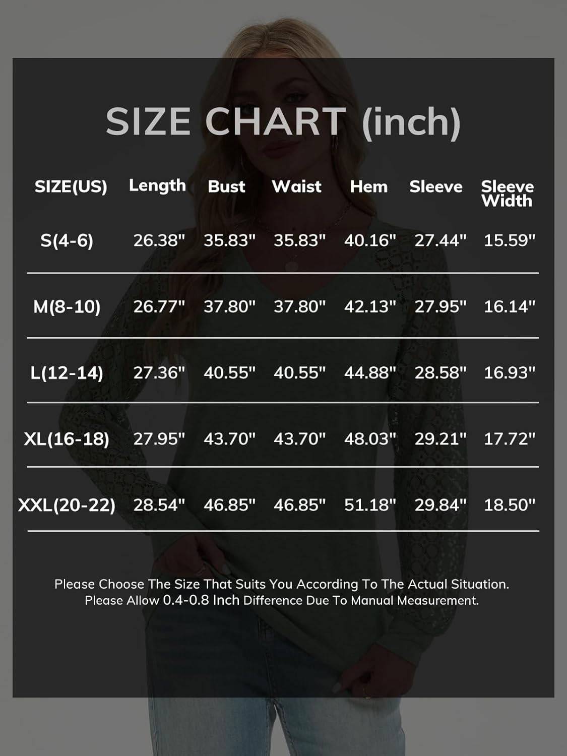 ATHMILE Womens Long Sleeve Shirts V-Neck Lace Tops Business Casual Blouses Tee 2025 Trendy Fall Fashion Outfits Clothes - Image 6