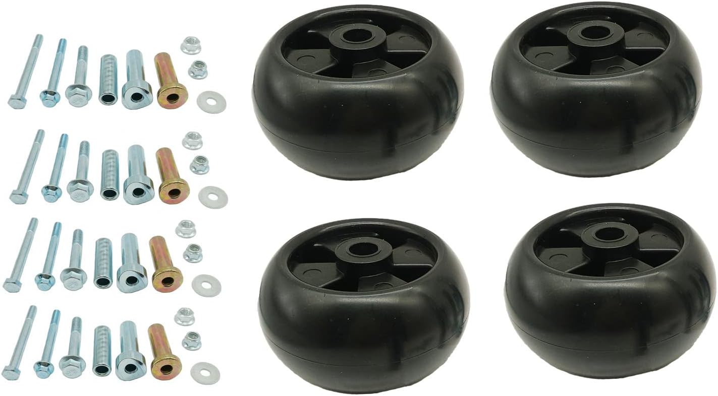 New Mower Anti Scalp Deck Wheel Kit Set of 4 Replacement
