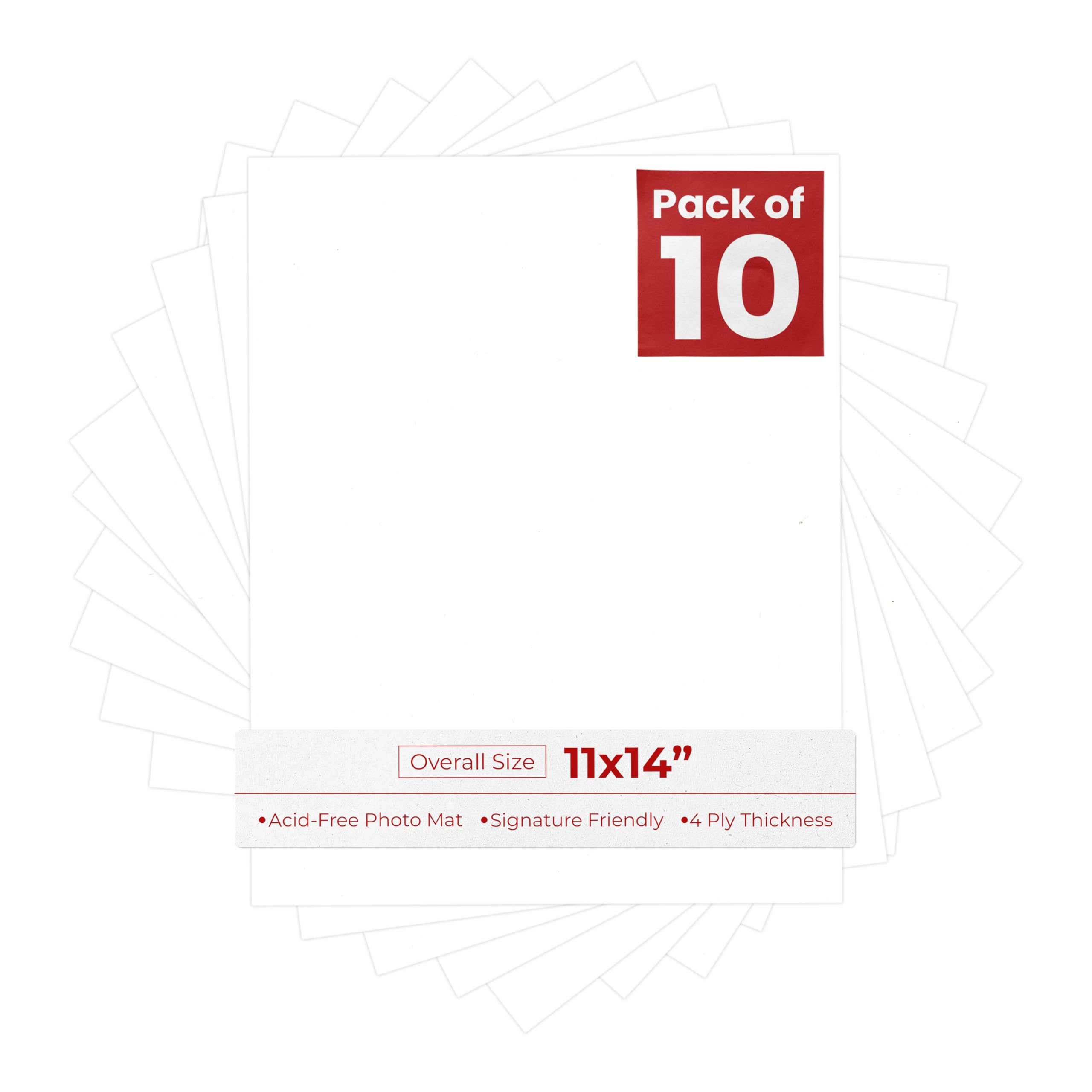 Smooth White 11x14 Backing Board - Uncut Photo Mat Board (10-Sheets)-image-8