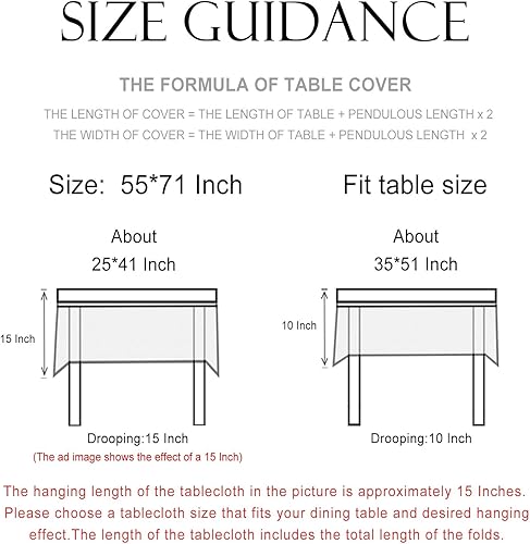 Miniatura 6 de patdrea - Mantel de lino floral duradero y transpirable, mantel decorativo para mesas rectangulares y cuadradas para fiestas y festividades, para