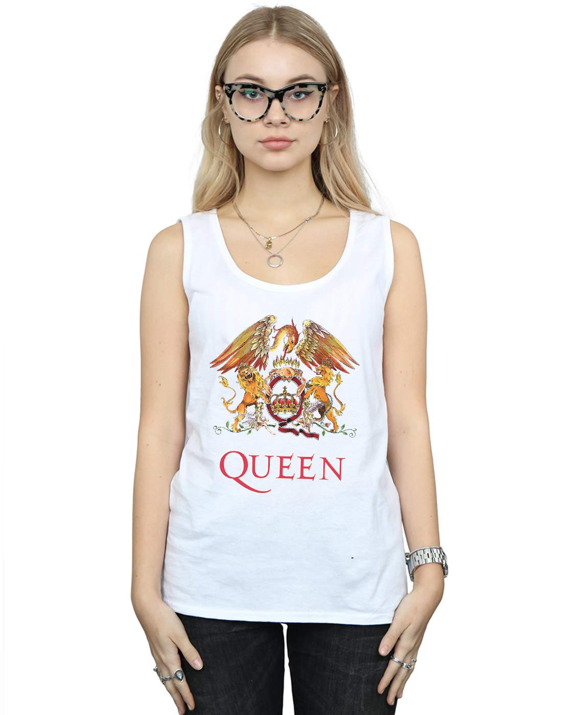 Absolute Cult Women's White Queen Crest Logo Vest XX-Large