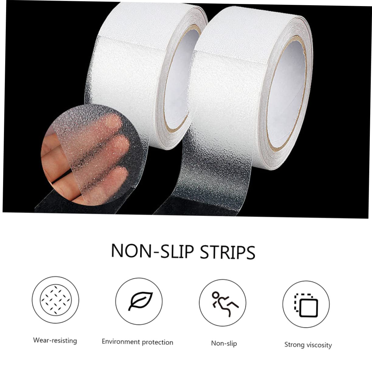 Alipis Rubber Stair Treads Adhesive Tape 5cm X 1m for Traction