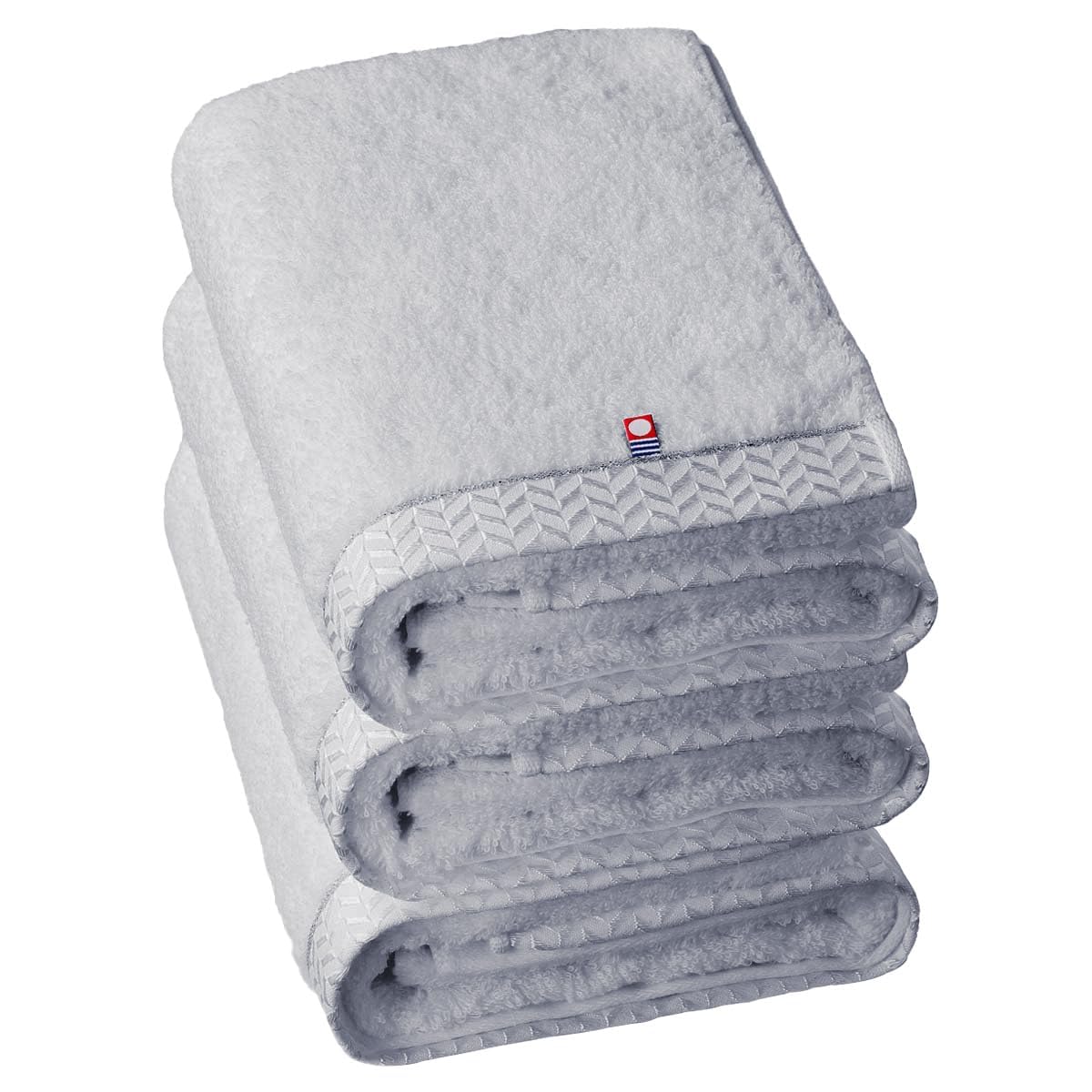 Imabari Bath Towel, 100% Cotton, Super Thick, Long Pile, Loosely Twisted Yarn, Fluffy, Soft, Quick Drying, Instant Absorption, Made in Japan, Gift, Hotel Towel, Set of 3, Gray : Home & Kitchen
