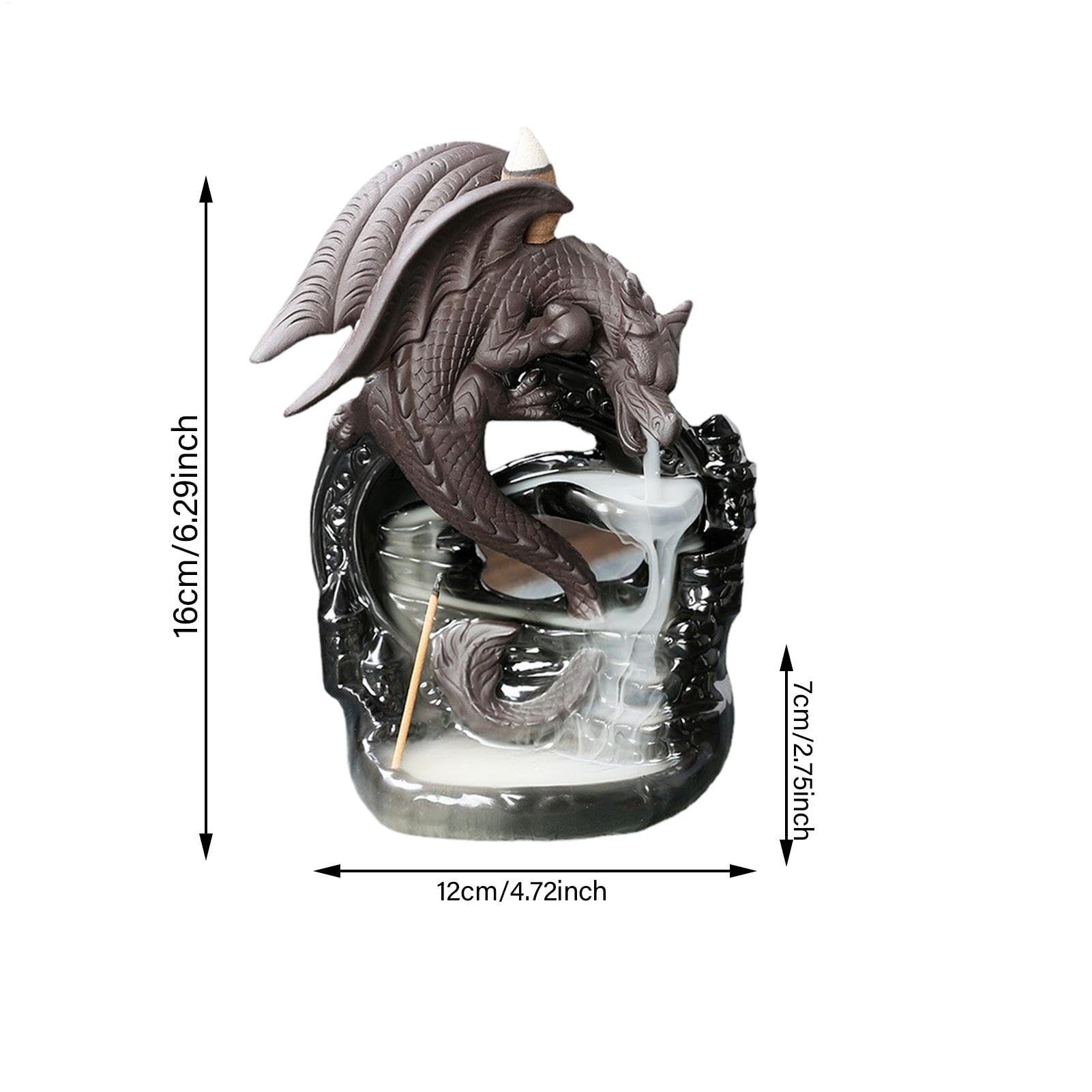 Fly Dragon Burner Statua Waterfall Incense Holder, Home Decor Dragon