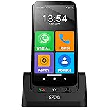 SPC Zeus 4G PRO + Gehäuse - Smartphone für Senioren | Einfacher Modus mit XXL-Symbolen | SOS-Taste, Fernkonfiguration | 4GB RAM, 64GB ROM, Android 11, 13MP Kamera, Ladestation, 5,5', Schwarz Ohne Fernsteuerung